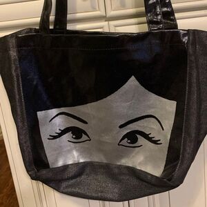 EUROPEAN WAX CENTER Browfection LARGE tote bag carry all black/grey face EYES